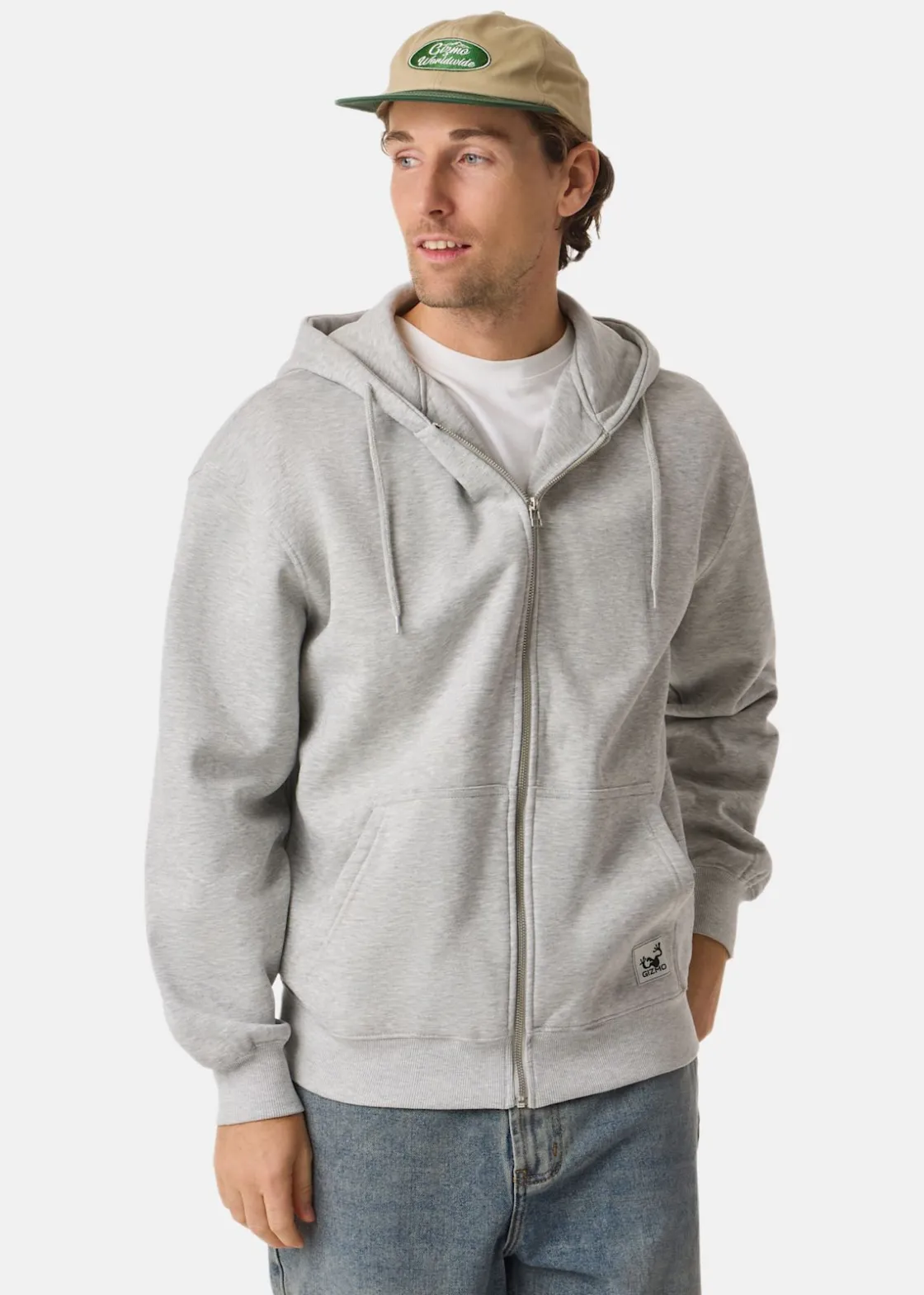 New Gizmo Zip Hoodie Grey Mel
