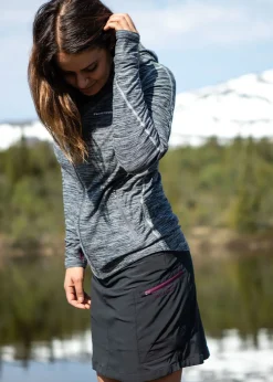 Outlet Swedemount Glittertind Skirt W Charcoal/Fuchsia