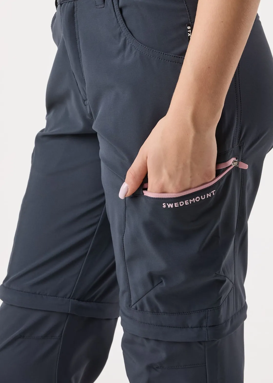 Best Swedemount Glittertind Zip-Off Pants W Charcoal/Dusty Rose