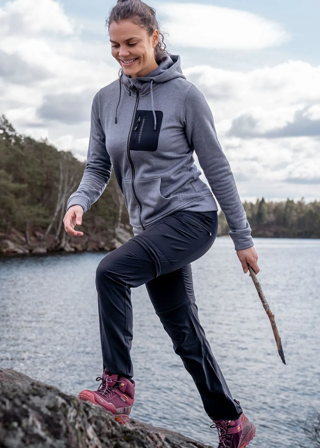 Best Swedemount Glittertind Zip-Off Pants W Charcoal/Dusty Rose