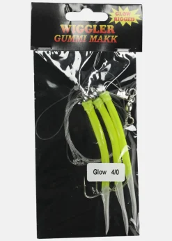 Discount Wiggler Gummi Makk Rigged #4/0 Gul/Lys