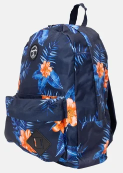 Hot Blount & Pool Hawaii Backpack Navy Orange Flower