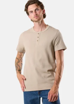 Clearance Denim Factory Henley Tee Khaki