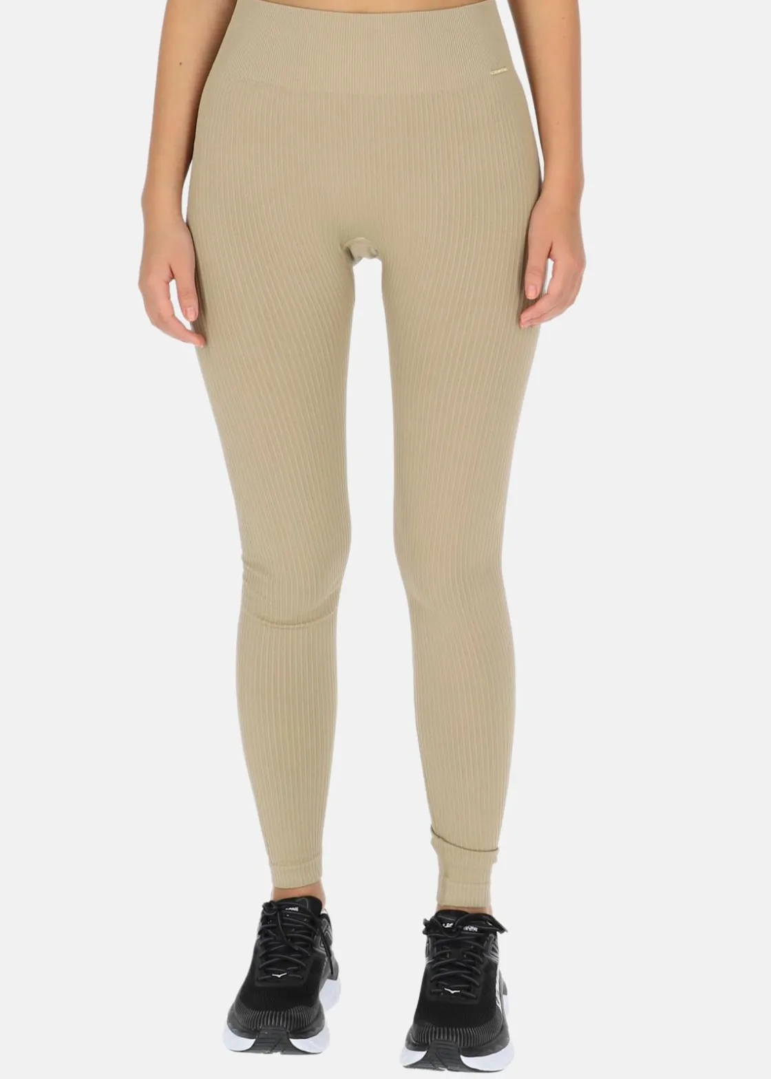 Best Ellen New York High Waist Rib Seamless Tights Cappuccino