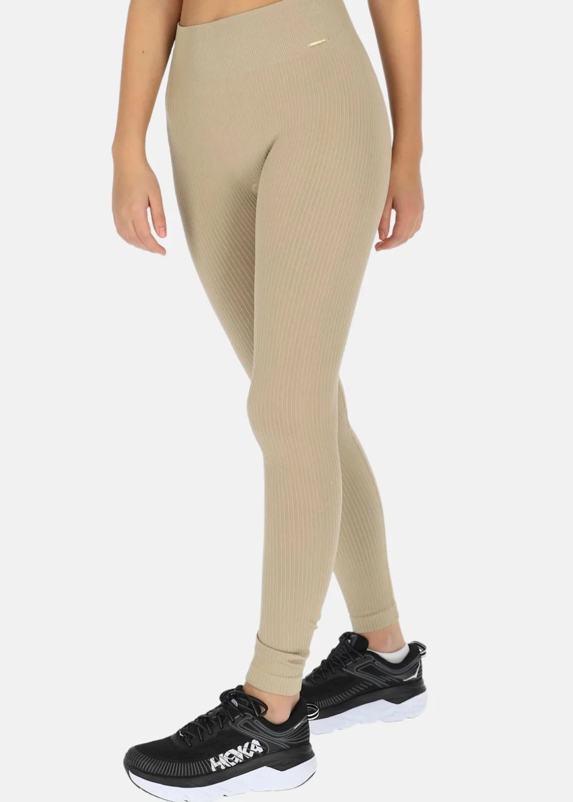 Best Ellen New York High Waist Rib Seamless Tights Cappuccino