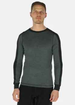 Hot Swedemount Himalaya Merino Wool Crewneck Olive Melange/Charcoal Melange