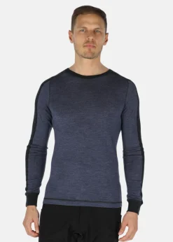 Best Swedemount Himalaya Merino Wool Crewneck Navy Melange/Charcoal Melange