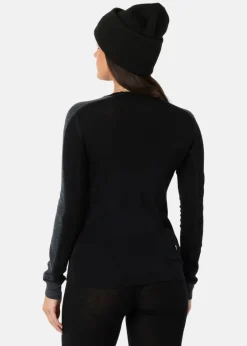 Swedemount Himalaya Merino Wool Crewneck W Black/Charcoal Melange