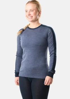 Clearance Swedemount Himalaya Merino Wool Crewneck W Navy Melange/Dk Navy