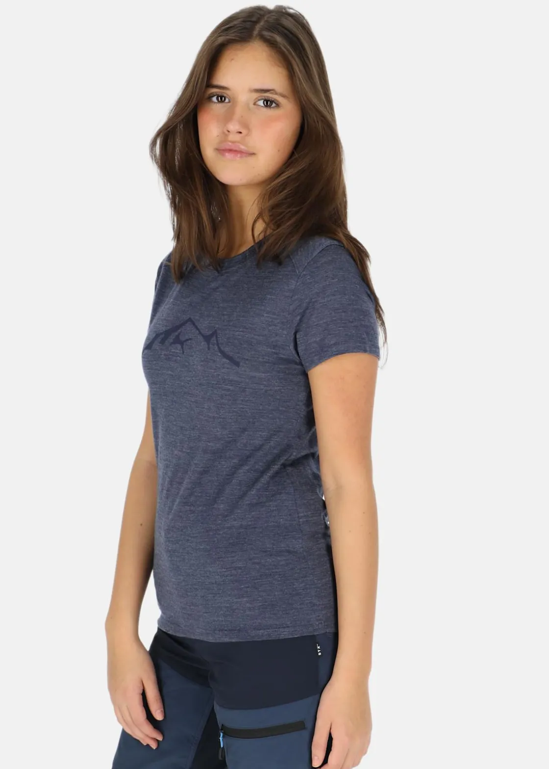 Sale Swedemount Himalaya Merino Wool Tee W Navy Melange