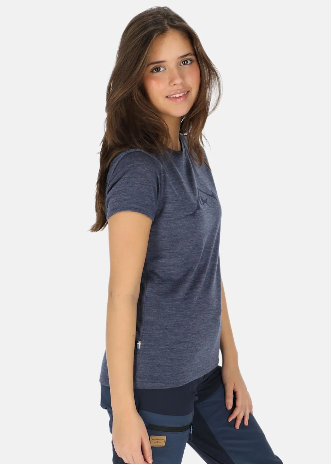 Sale Swedemount Himalaya Merino Wool Tee W Navy Melange