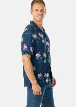 Hot Blount & Pool Honolulu Shirt Navy Sea Palm