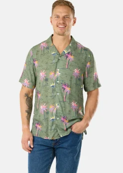 Blount & Pool Honolulu Shirt Olive Sea Palm