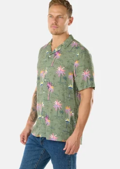 Blount & Pool Honolulu Shirt Olive Sea Palm