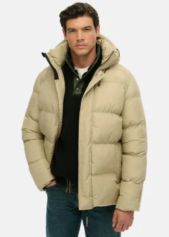 Discount Superdry HOODED 5 BAFFLE SPORTS PUFFER Winter Twig Beige