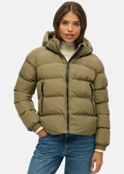 Outlet Superdry HOODED SPORTS PUFFER JACKET Khaki