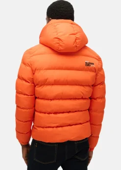 Sale Superdry HOODED SPORTS PUFFER JACKET Flame Orange