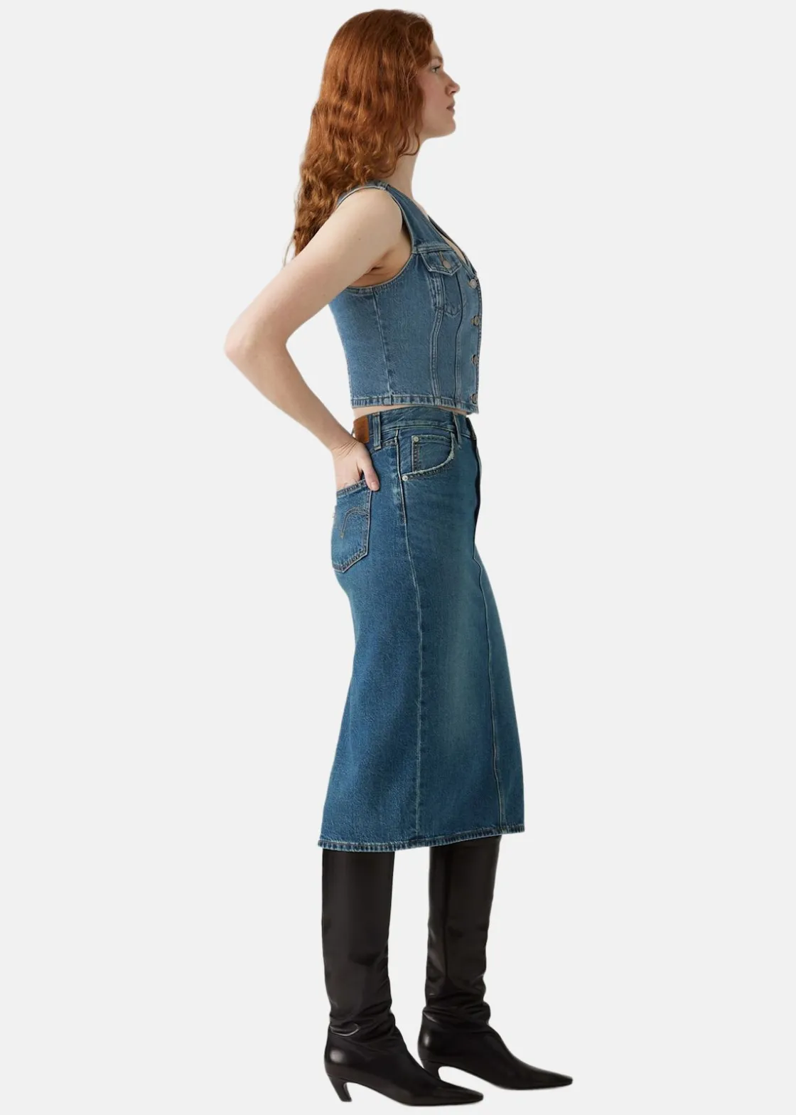 Outlet LEVI'S® HR BACK SLIT SKIRT RIVETING CL REVIEW TIM