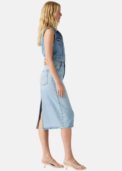 LEVI'S® HR BACK SLIT SKIRT L RIVETING C