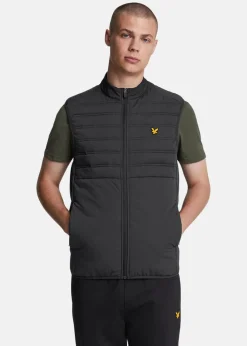 Online Lyle&scott Hybrid Double Baffle Gilet Jet Black
