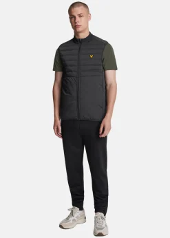 Online Lyle&scott Hybrid Double Baffle Gilet Jet Black