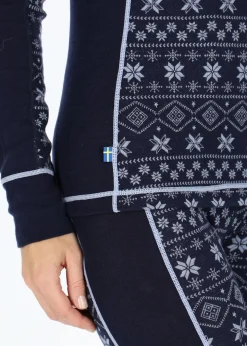 Sale Swedemount Idre Wool LS Top W Dk. Navy/Lt Blue