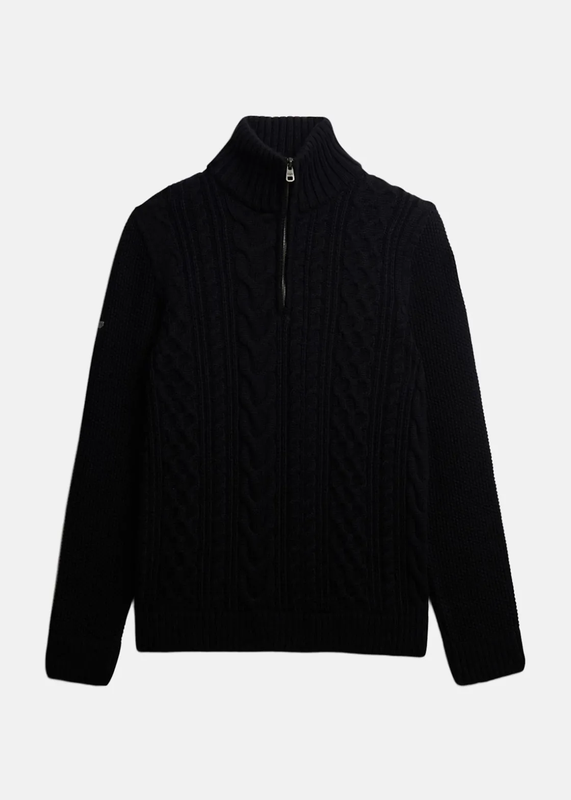 Online Superdry JACOB CABLE KNIT HALF ZIP Eclipse Navy