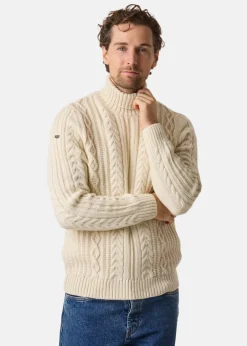 Best Superdry JACOB CABLE ROLL NECK JUMPER WINTER WHITE