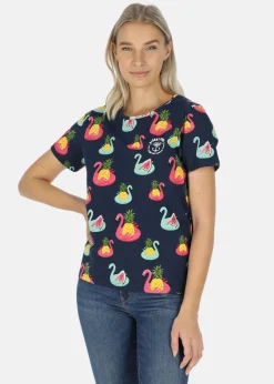 Best Blount & Pool Jungle Tee W Navy Flamingo Pineapple
