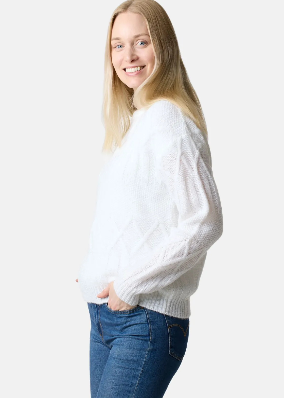 Hot Seaside Key West Knitted Sweater W White