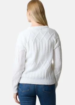Hot Seaside Key West Knitted Sweater W White