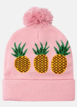 Sale Blount & Pool Knitted Hat Reflective Pom Pom Pink Pineapple