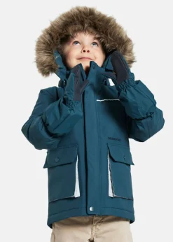 Discount Didriksons KURE KIDS PARKA 5 Dive Blue