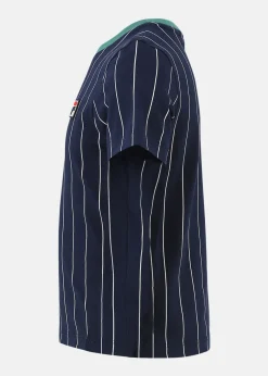 Outlet Fila LEBA pinstriped tee Black Iris/Bright White Striped