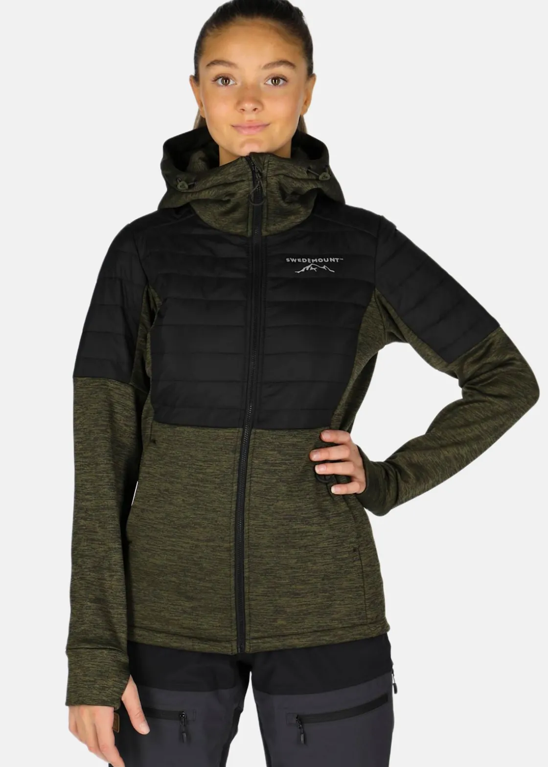 Outlet Swedemount Lofoten Hybrid Jacket W Olive Melange/Black