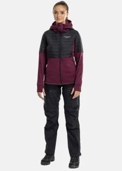 Hot Swedemount Lofoten Hybrid Jacket W Burgundy Melange/Black
