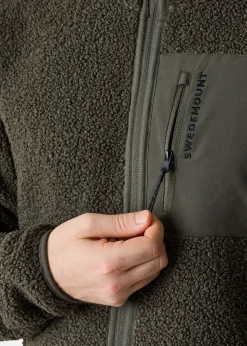 Clearance Swedemount Lofoten Pile Jacket Olive Green/Lt. Olive Green