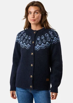 Discount Swedemount Lofoten Wool Knit Cardigan W Navy Melange