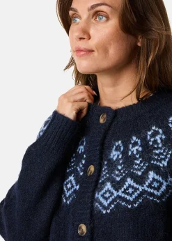 Discount Swedemount Lofoten Wool Knit Cardigan W Navy Melange