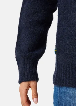 Discount Swedemount Lofoten Wool Knit Cardigan W Navy Melange