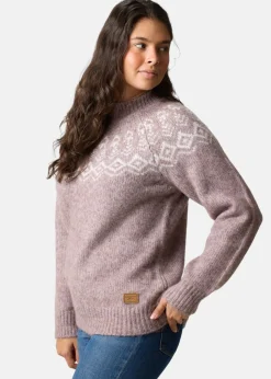Outlet Swedemount Lofoten Wool Knit W Pale Mauve Melange