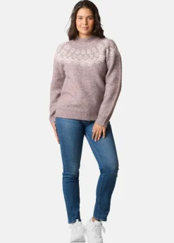 Outlet Swedemount Lofoten Wool Knit W Pale Mauve Melange