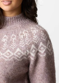 Outlet Swedemount Lofoten Wool Knit W Pale Mauve Melange