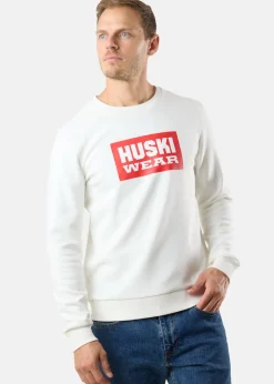 Discount Huski Wear Logo Crew Huski Snow White