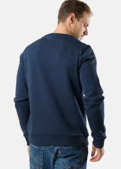 Sale Huski Wear Logo Crew Navy Blue