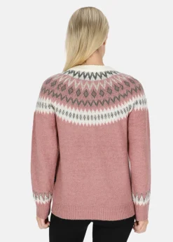 Hot Seaside Long Island Wool Sweater W Dusty Rose