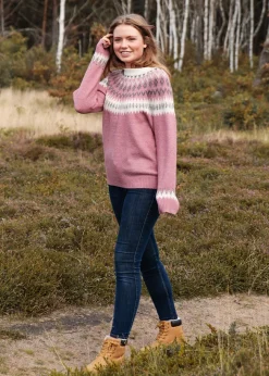 Hot Seaside Long Island Wool Sweater W Dusty Rose