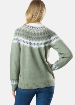New Seaside Long Island Wool Sweater II W Seaweed Green