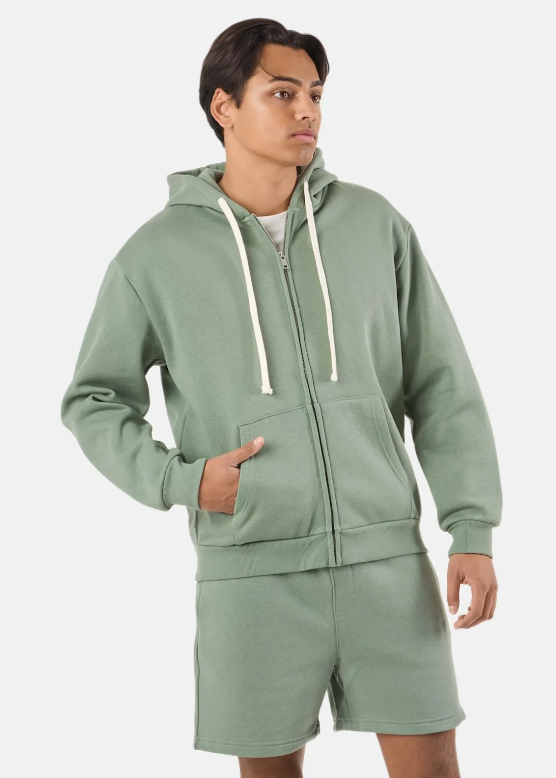 Clearance Denim Factory Los Angeles Zip Hood Sage Green