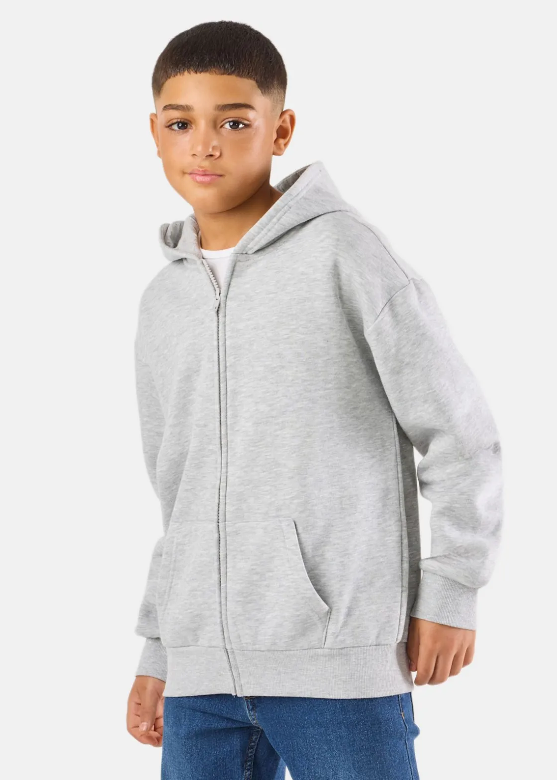 New Denim Factory Los Angeles Zip Hood JR Grey